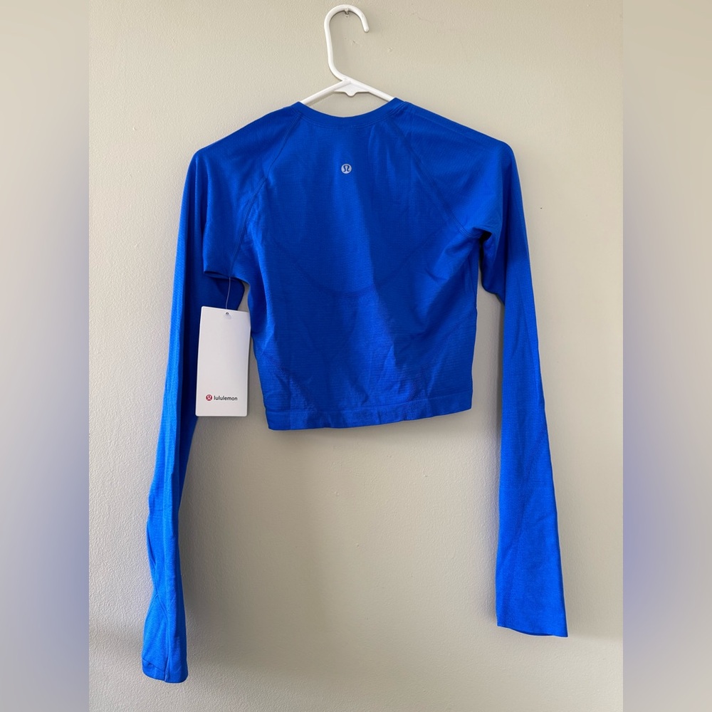 Swiftly Tech Cropped Long Sleeve 2.0 - Cerulean Blue - Picture 5 of 9